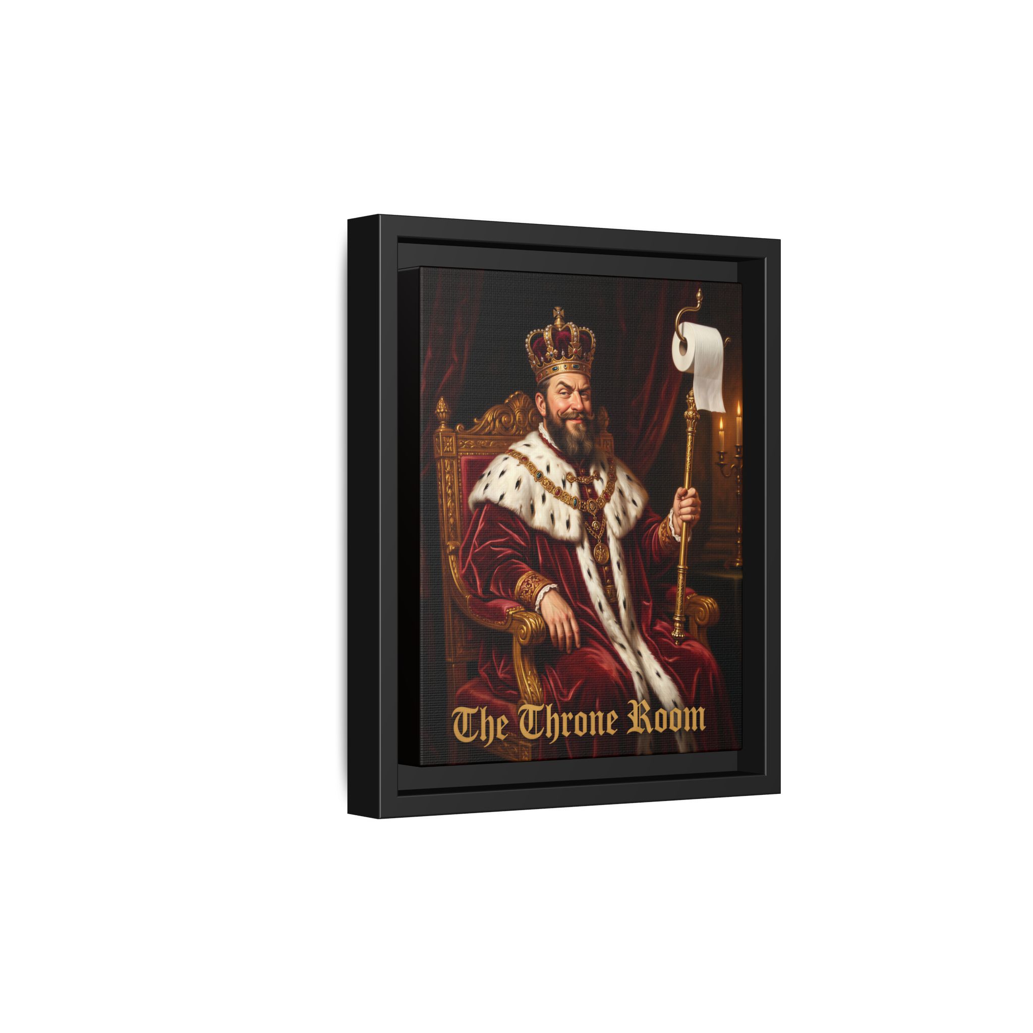 "The Throne Room" - Funny Bathroom Wall Art - Framed Matte Canvas- Regal King Portrait - Image 6