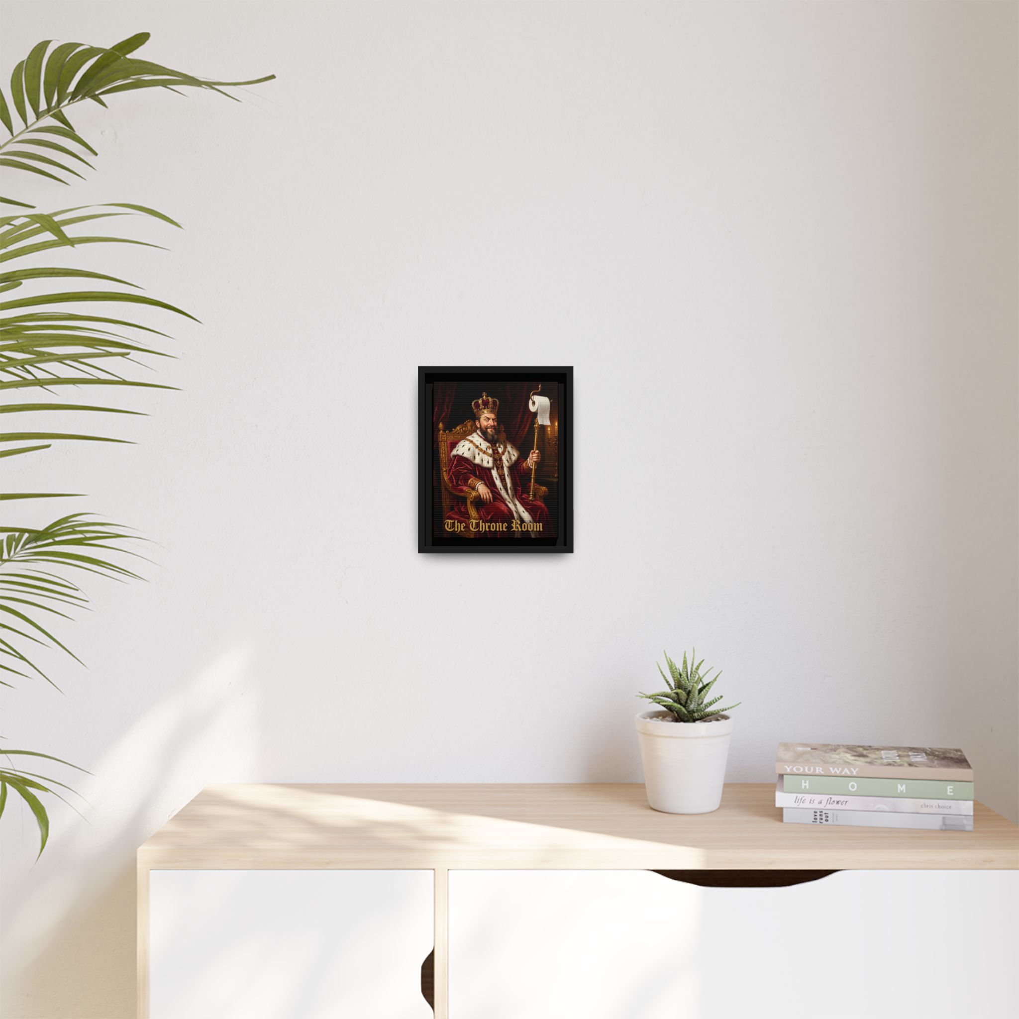 "The Throne Room" - Funny Bathroom Wall Art - Framed Matte Canvas- Regal King Portrait - Image 7