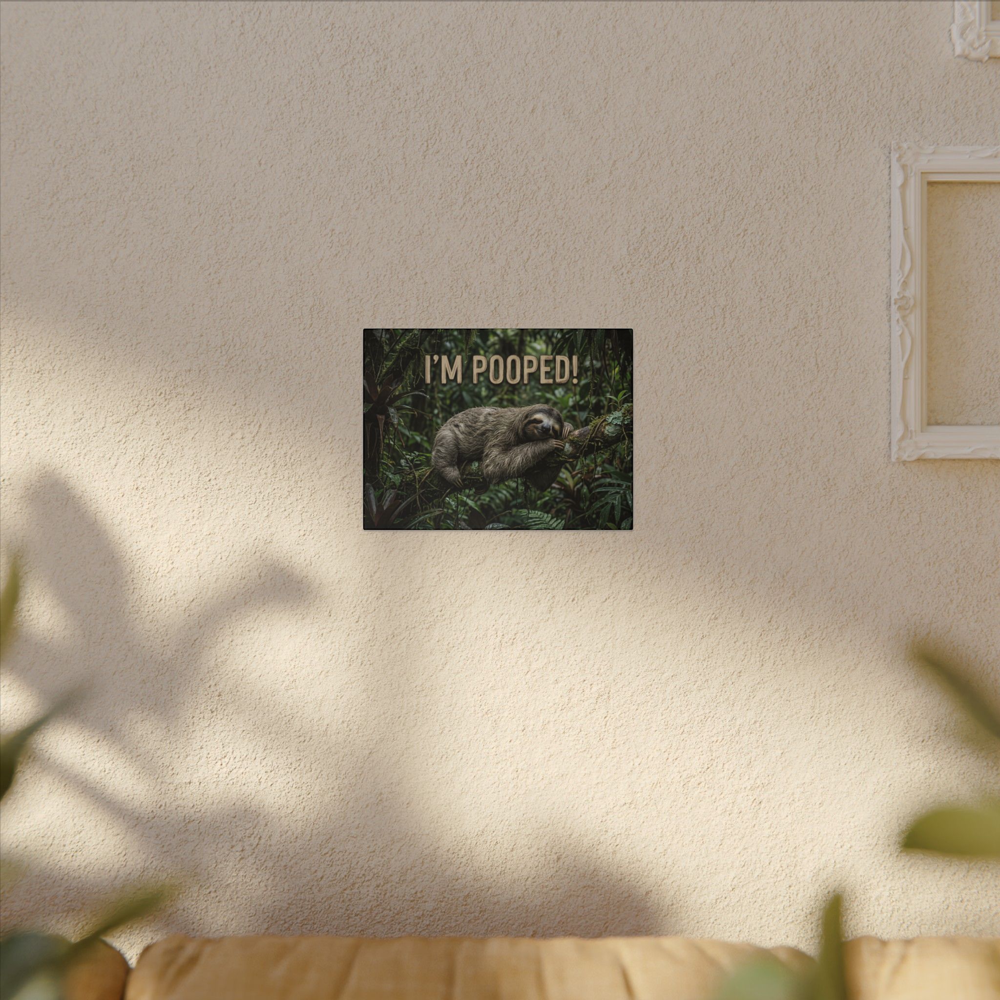 Sloth "I'm Pooped!" Funny Bathroom Wall Art Canvas - Matte Stretched Canvas - Image 19