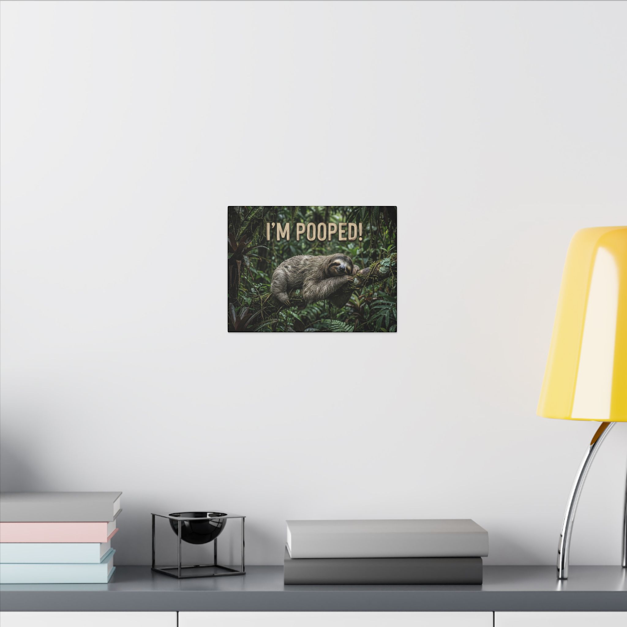 Sloth "I'm Pooped!" Funny Bathroom Wall Art Canvas - Matte Stretched Canvas - Image 20