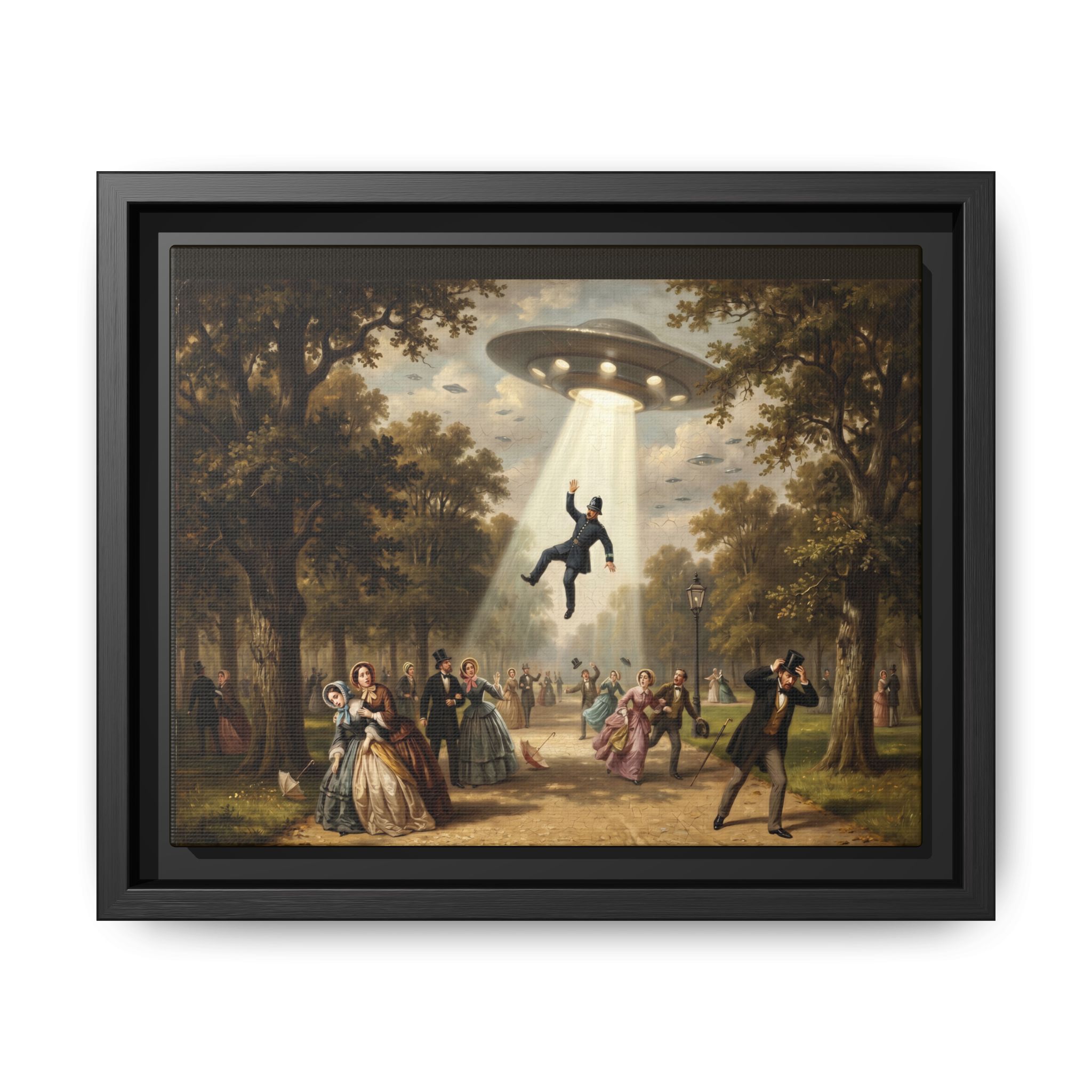 Vintage Park UFO Abduction - Funny Bathroom Art - Matte Canvas Framed Print - Image 17