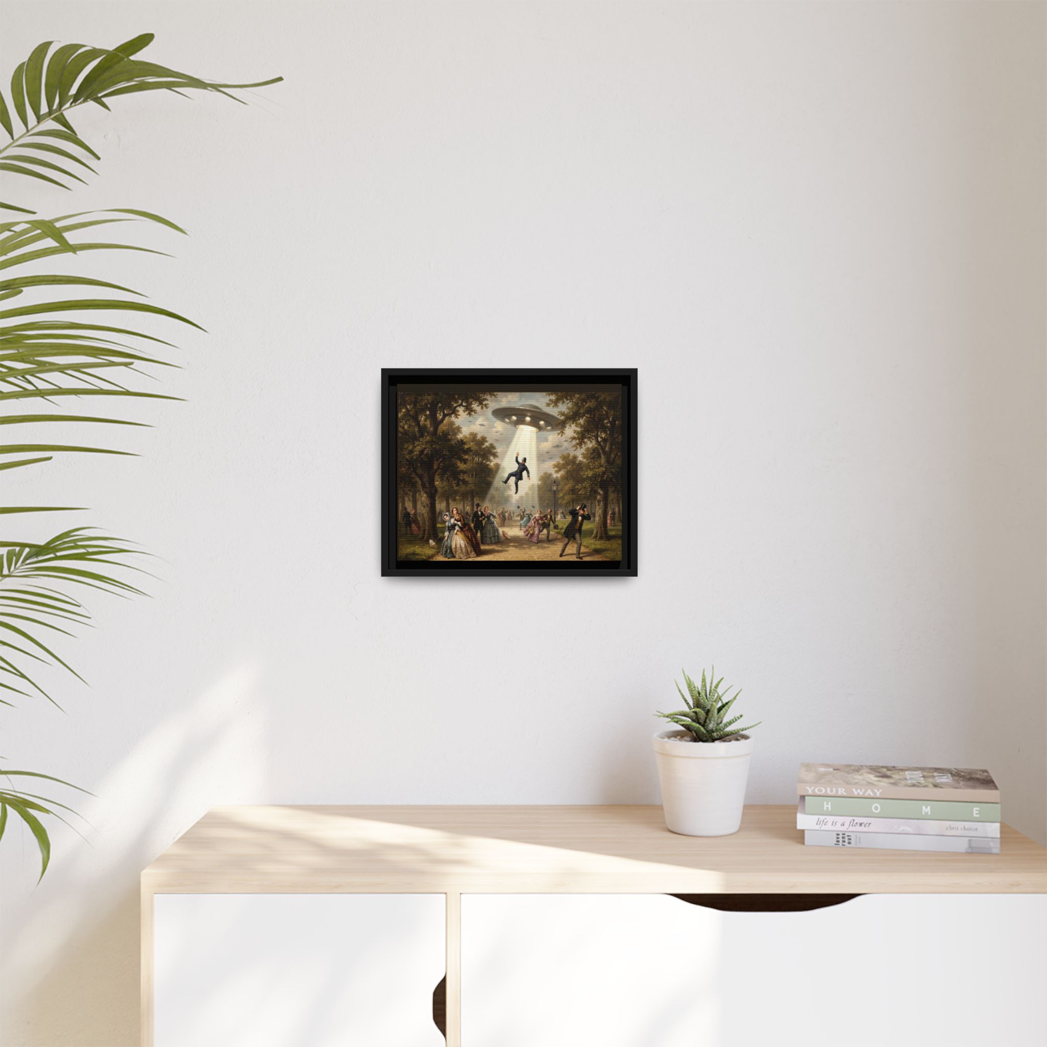 Vintage Park UFO Abduction - Funny Bathroom Art - Matte Canvas Framed Print - Image 11