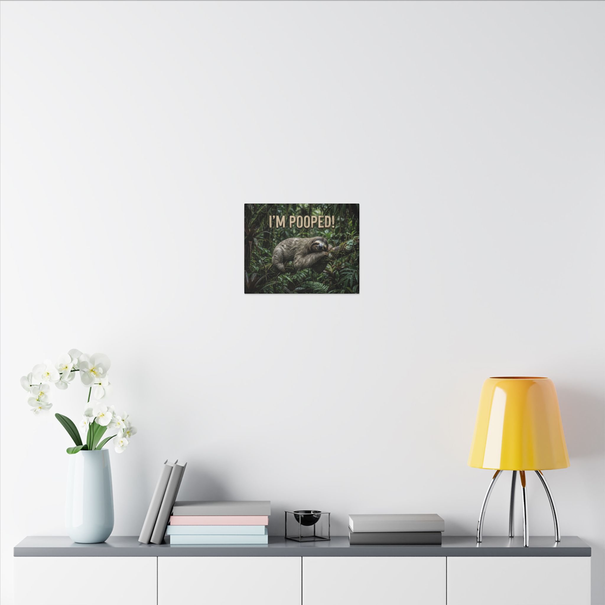 Sloth "I'm Pooped!" Funny Bathroom Wall Art Canvas - Matte Stretched Canvas - Image 12