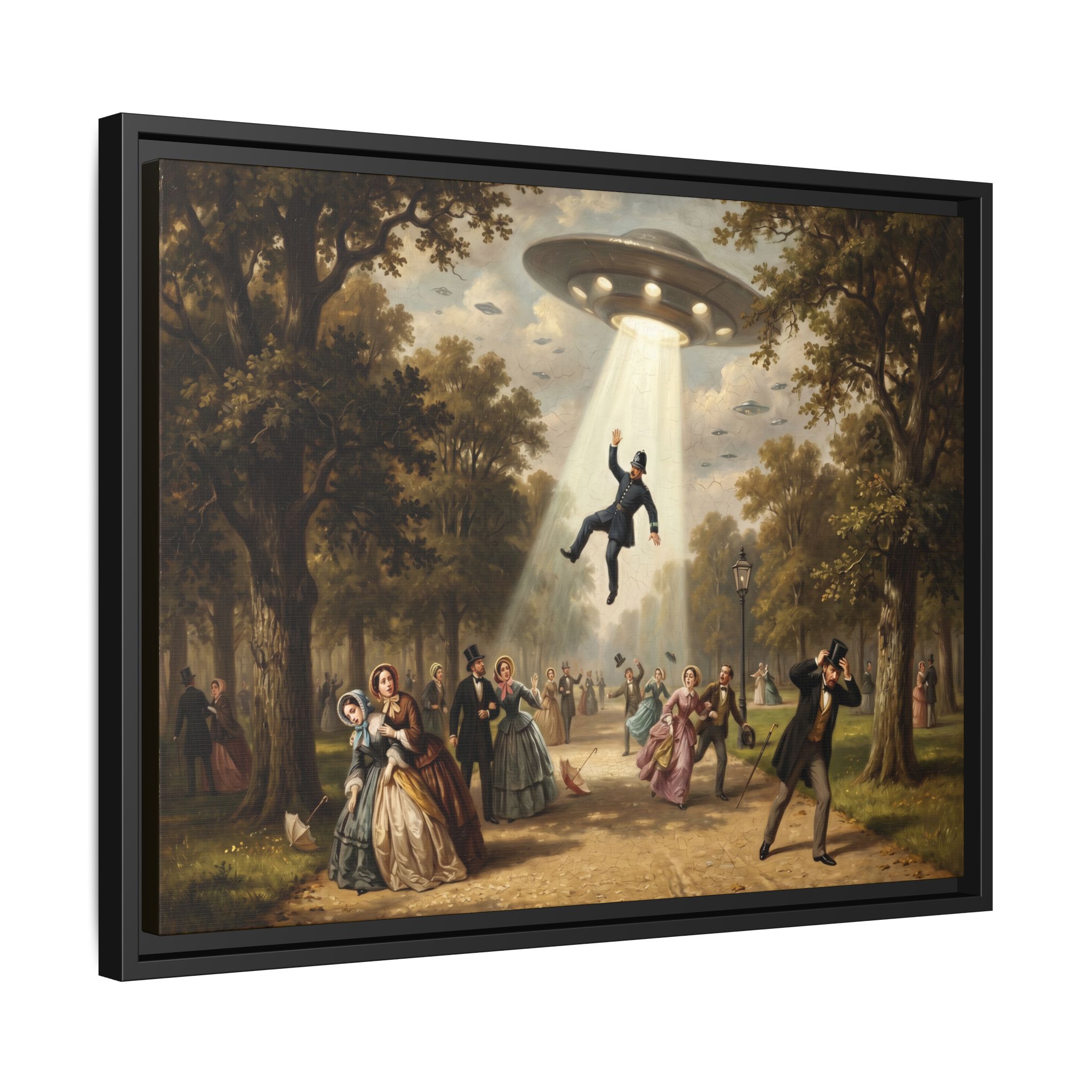 Vintage Park UFO Abduction - Funny Bathroom Art - Matte Canvas Framed Print - Image 14