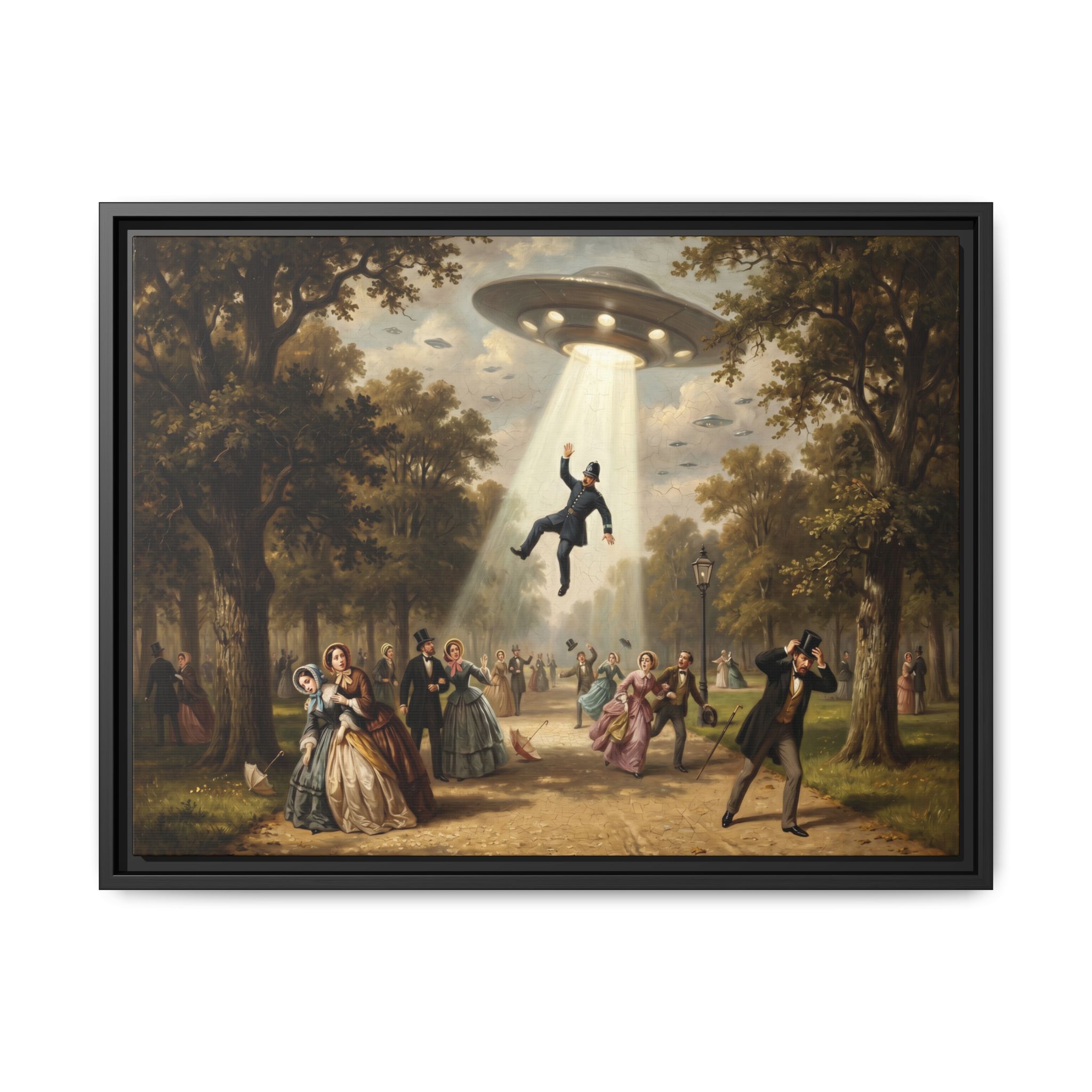 Vintage Park UFO Abduction - Funny Bathroom Art - Matte Canvas Framed Print - Image 13